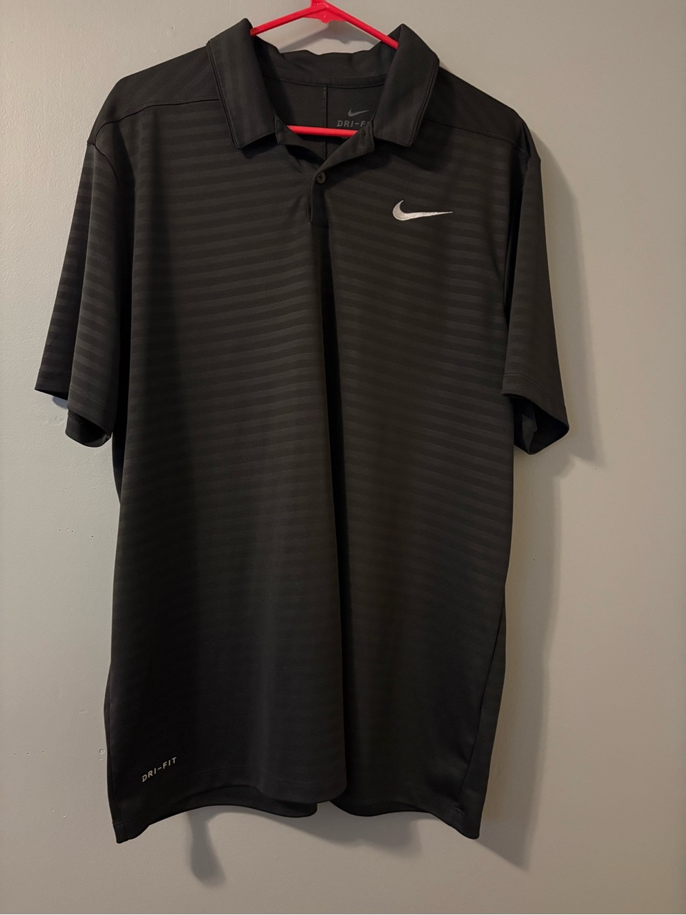 Nike Black Striped Dri-FIT Polo